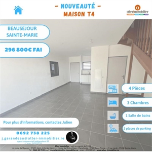 villa à la vente -   97438  SAINTE MARIE, surface 84 m2 vente villa - UBI434293589